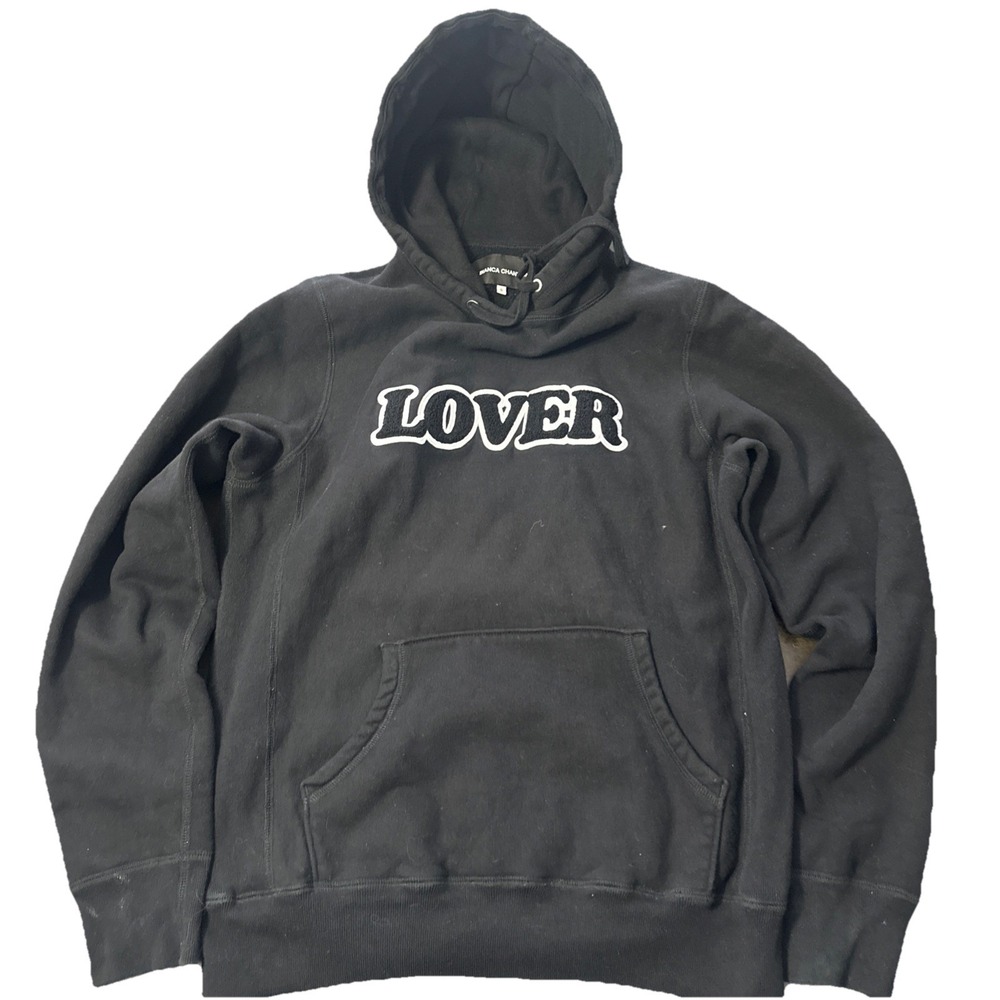 Bianca Chandon Black LOVER Chenille Hoodie Men's Size Small $298